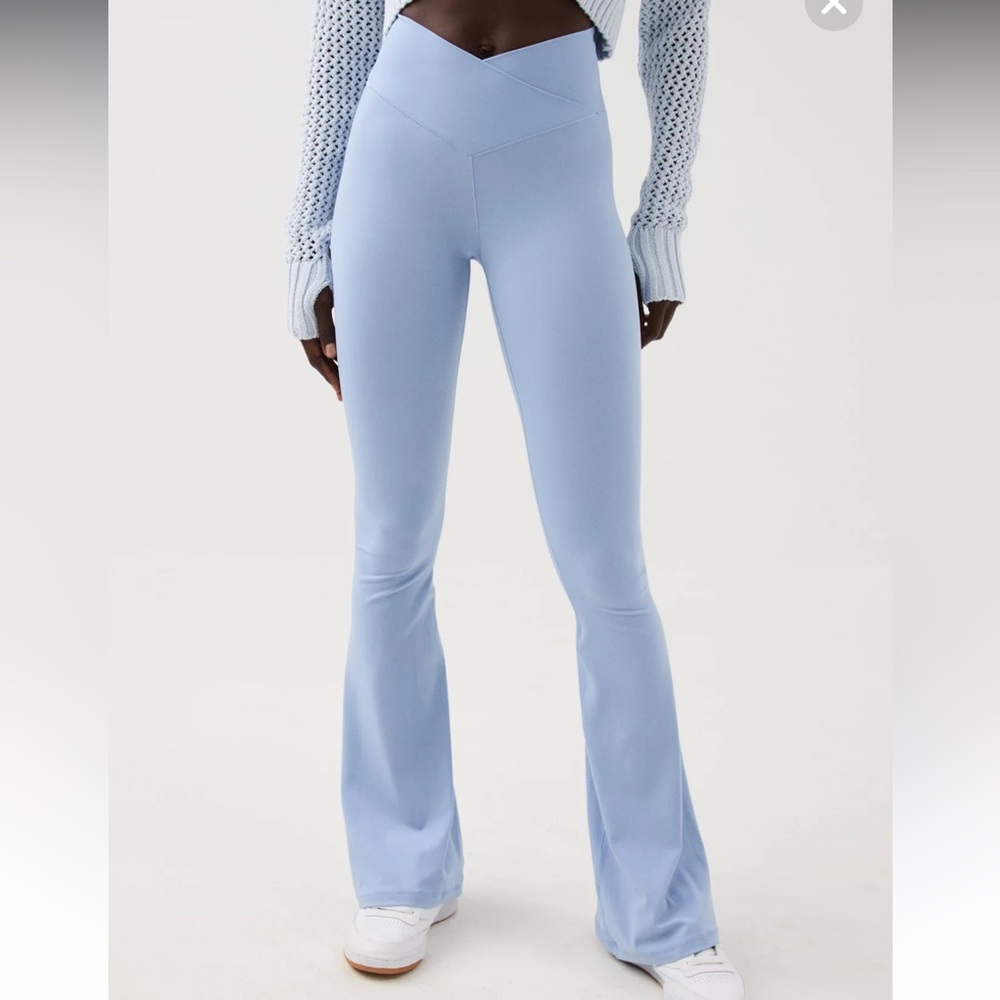 Aerie High Waisted Crossover Flare Leggings